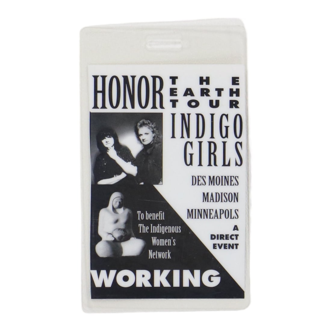 1995 Indigo Girls Honor The Earth Backstage Pass Laminate: 1995 Indigo Girls Honor The Earth Backstage Pass Laminate Original 1995 Indigo Girls Honor The Earth Backstage Pass Laminate. This is a true vintage pass, not a modern reproduction. Pass is in excelle