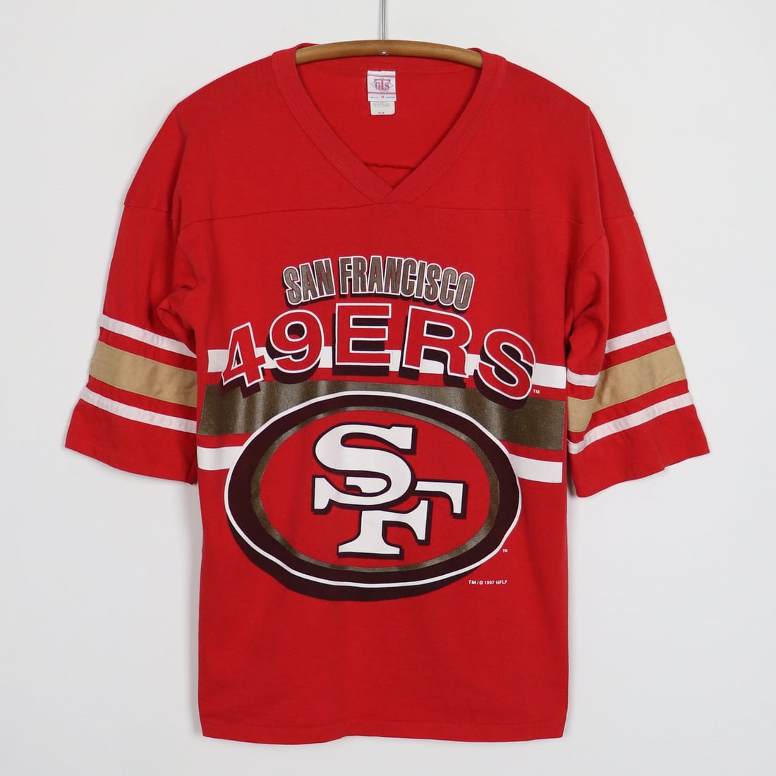 1997 San Francisco 49ers Jersey Shirt: 1997 San Francisco 49ers Jersey Shirt Original 1997 San Francisco 49ers Jersey Shirt. This is a true vintage shirt, not a modern reproduction. Sizes vary so please use measurements for best idea on fi