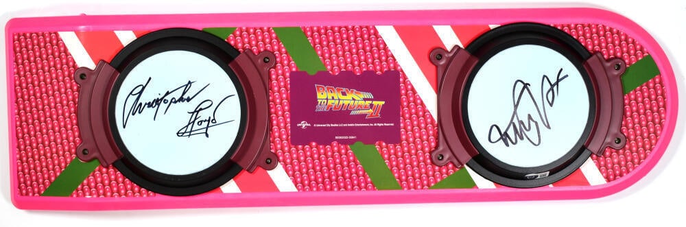 MICHAEL J FOX CHRISTOPHER LLOYD Autographed BACK TO THE FUTURE Hoverboard BAS #3