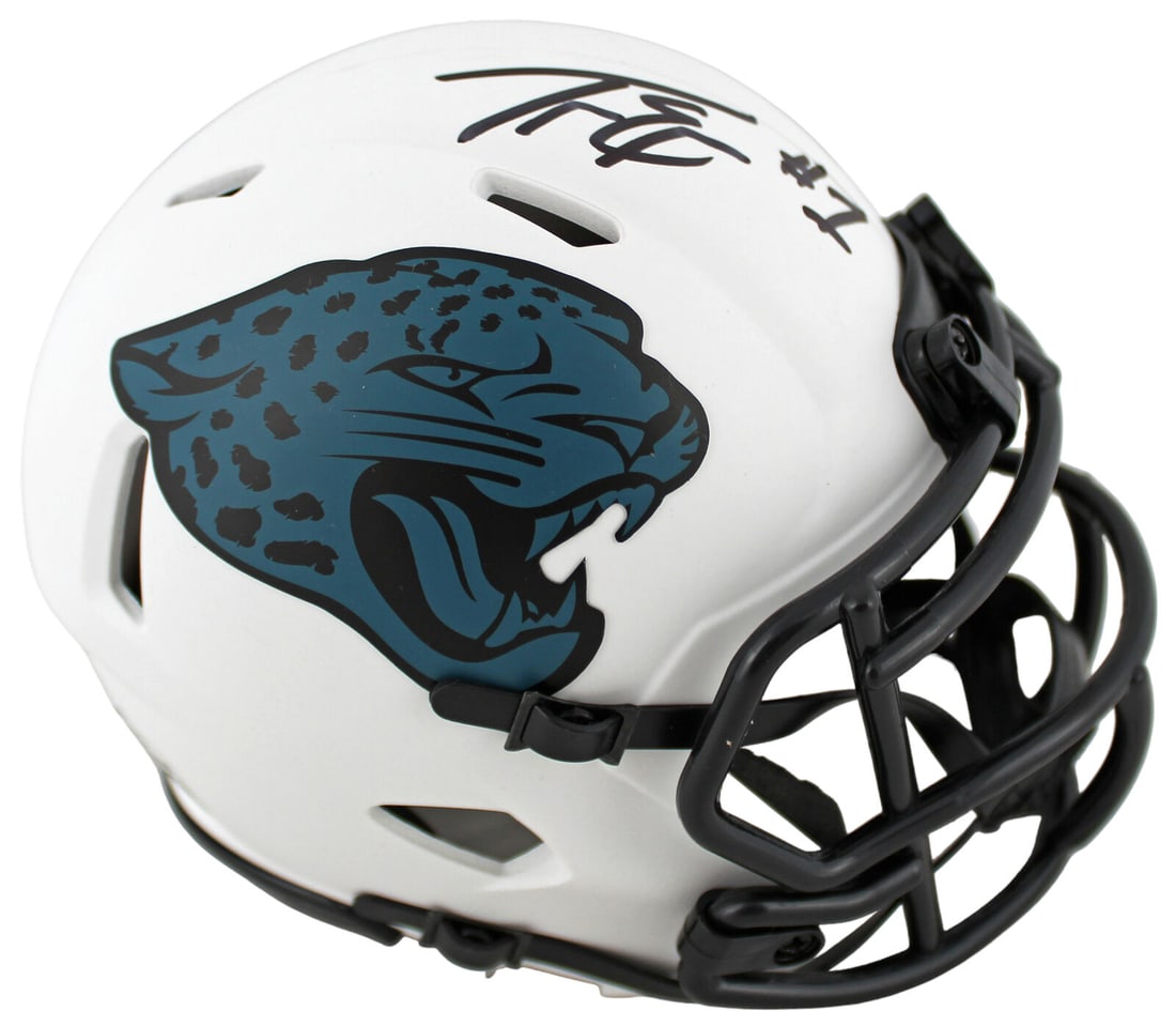 Jaguars Travis Etienne Jr. Signed Lunar Speed Mini Helmet BAS Witnessed: Jaguars Travis Etienne Jr. Signed Lunar Speed Mini Helmet BAS Witnessed Sport: Football Product: Helmet Original/Reprint: Original Player: Travis Etienne Jr. Team: Jacksonville Jaguars Autograph Authe