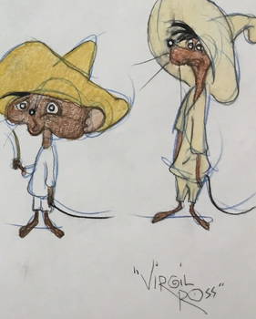 Virgil Ross - Speedy Gonzales and Sylvester Model Sheet Drawing