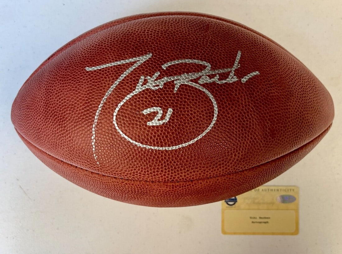 Tiki barber cheap signed football