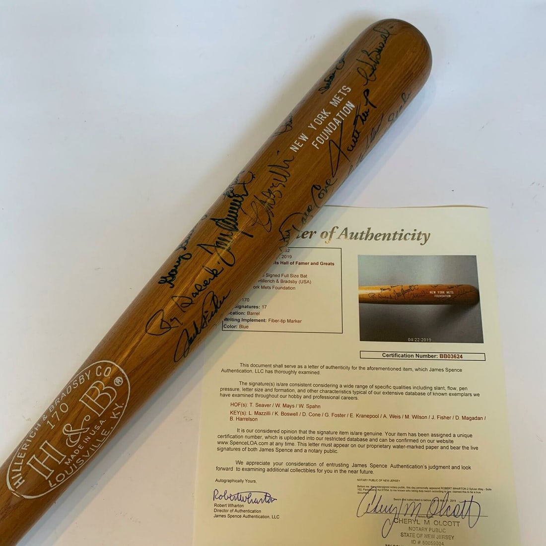 Willie Mays & Tom Seaver 1960s-1980s New York Mets Legends Signed Bat JSA COA: Willie Mays & Tom Seaver 1960s-1980s New York Mets Legends Signed Bat JSA COA Autograph Authentication: James Spence (JSA) Product: Bat Original/Reprint: Original Sport: Baseball-MLB Pre-Owned While t