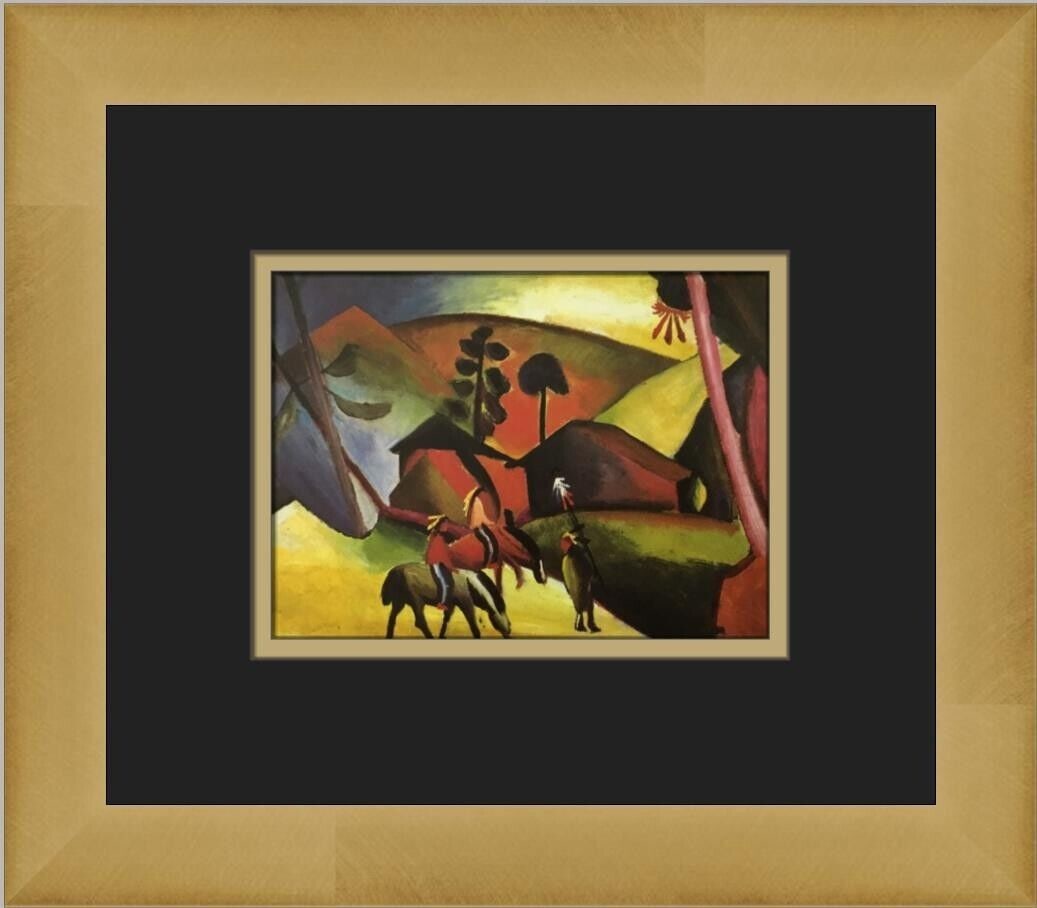 August Macke Indians and Horses Custom Framed Print: August Macke Indians and Horses Custom Framed Print Unit Of Sale: Single-Piece Work Artist: August Macke Size: Medium Item Length: 12 in Region Of Origin: united states Framing: Matted & Framed Person