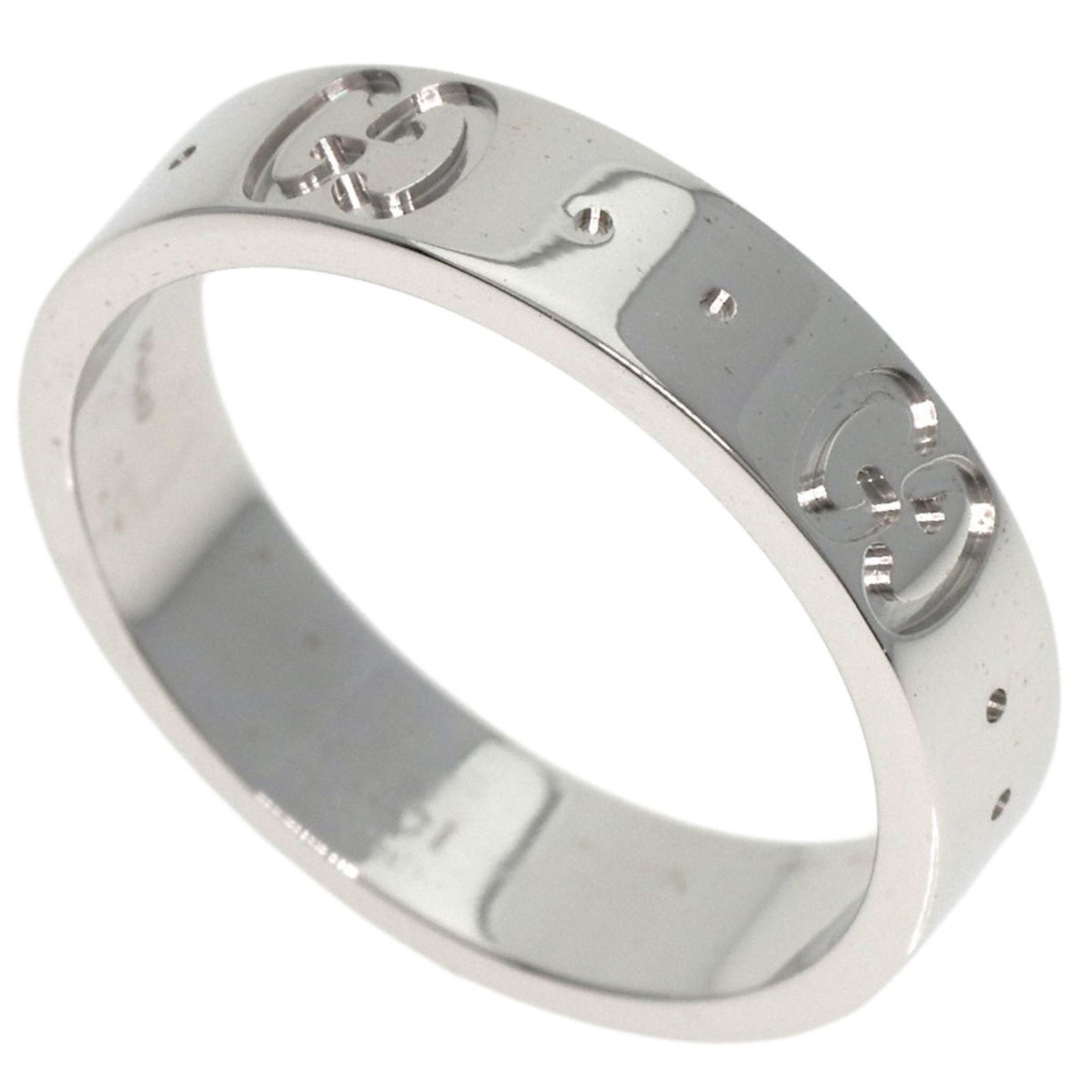 Gucci Icon #7 Ring K18 White Gold Ladies GUCCI: Gucci Icon #7 Ring K18 White Gold Ladies GUCCI Brand: Gucci Line: Icon Type: Band ring Gender: Women Material: White gold (18K) US Size: 4-4.5 Width: 3.9mm / 0.15 Weight: 3.3g / 0.11oz. Condition: Use