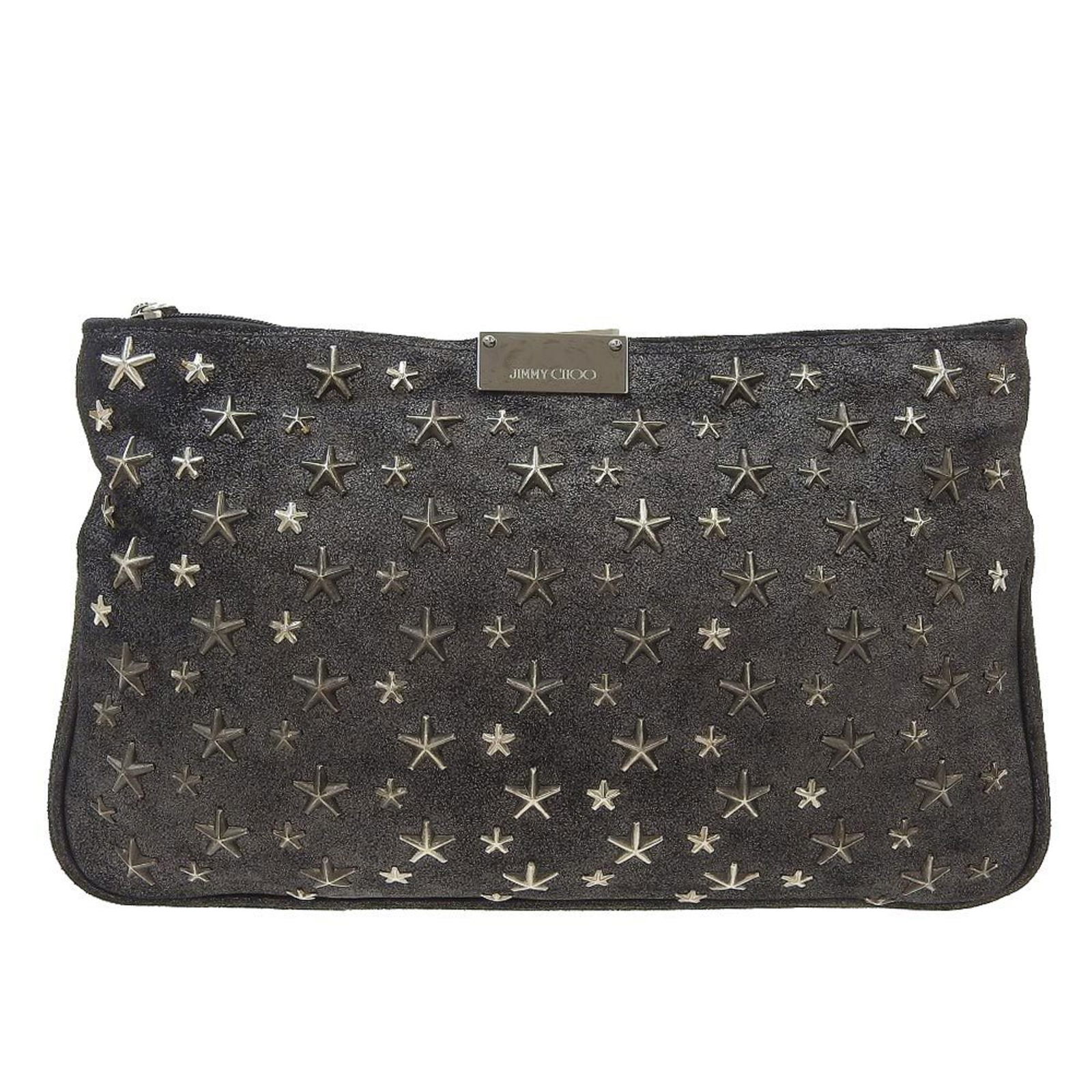 Jimmy Choo JIMMY CHOO ZULU Star Studs Clutch Bag Leather Black Glitter: Jimmy Choo JIMMY CHOO ZULU Star Studs Clutch Bag Leather Black Glitter Brand: Jimmy Choo Type: Clutch bag Material: Leather Leather: Color: Black Closure: Zipper Gender: Women Size (HxWxD): 18cm x 30c