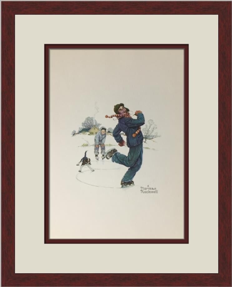 Norman Rockwell Grandpas Magic Skates Custom Framed Print: Norman Rockwell Grandpas Magic Skates Custom Framed Print Artist: Norman Rockwell Unit Of Sale: Single Piece Size: Medium Item Length: 14 in Region Of Origin: United States Framing: Matted & Framed Pe
