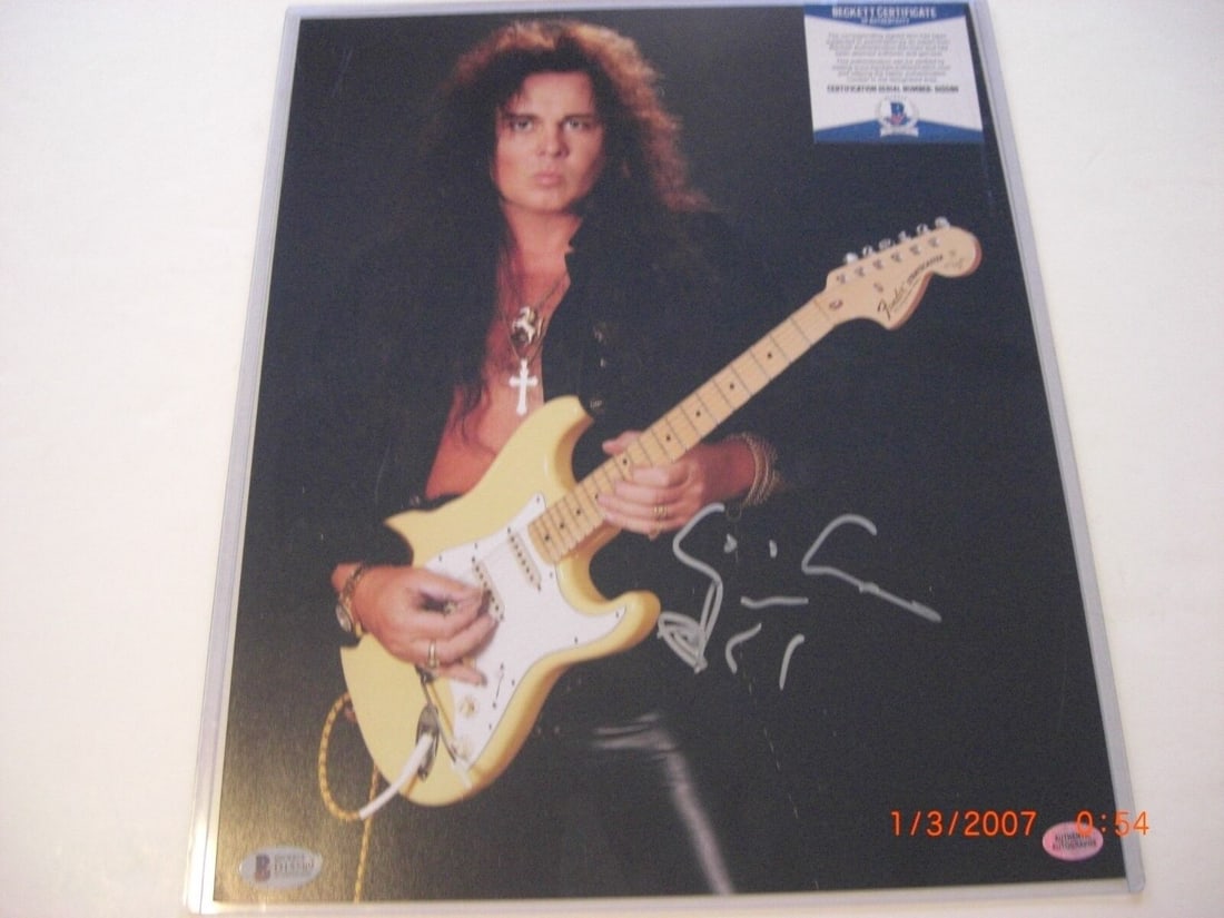 YNGWIE MALMSTEEN FAMOUS GUITARIST STRATOCASTER BECKETT/COA SIGNED 11X14 PHOTO: YNGWIE MALMSTEEN FAMOUS GUITARIST STRATOCASTER BECKETT/COA SIGNED 11X14 PHOTO Original/Reproduction: Original Object Type: Photograph Industry: Music Pre-Owned While the lot images are representative