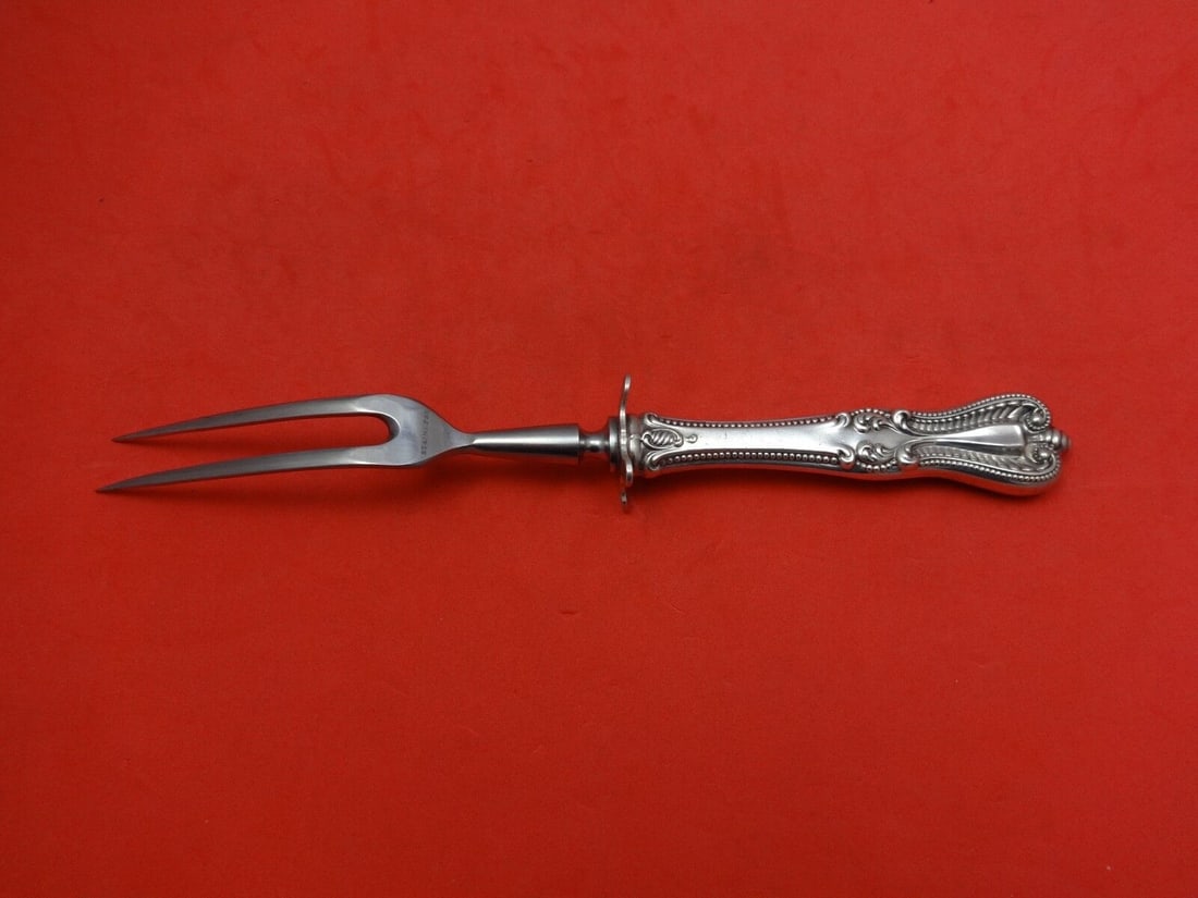 Old Colonial by Towle Sterling Silver Steak Carving Fork with Guard 9": Old Colonial by Towle Sterling Silver Steak Carving Fork with Guard 9" Composition: Sterling Silver Maker: Towle Old colonial by towle sterling silver hollow handle steak carving fork with guard 9" in