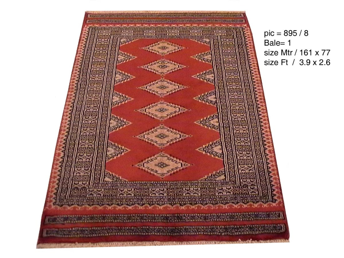 3 x 4 Red Wool & Silk Jaldar Bokhara Rug: 3 x 4 Red Wool & Silk Jaldar Bokhara Rug Free continental US Shipping Size in Feet: Width: 2.6 x Length: 3.10 Size in Inches: Width: 30 in x Length: 46 in Rug Type: Area Rug Colors: Red Weave: Hand-kn