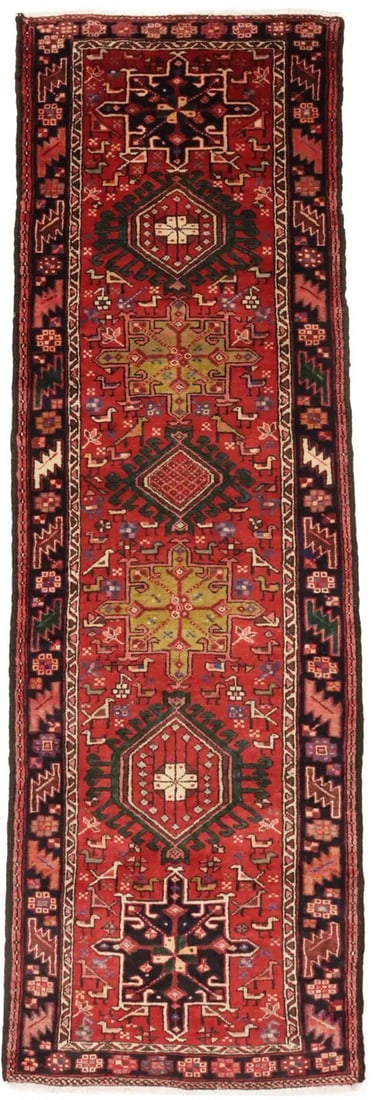 Geometric Tribal Vintage Red 36X106 Karajeh Oriental Runner Rug Kitchen Carpet: Geometric Tribal Vintage Red 36X106 Karajeh Oriental Runner Rug Kitchen Carpet Free continental US Shipping Type: Runners Color: Red Cream Charcoal Gold Dark Green Maroon Red Pink etc Size: 3"3-3"6 x