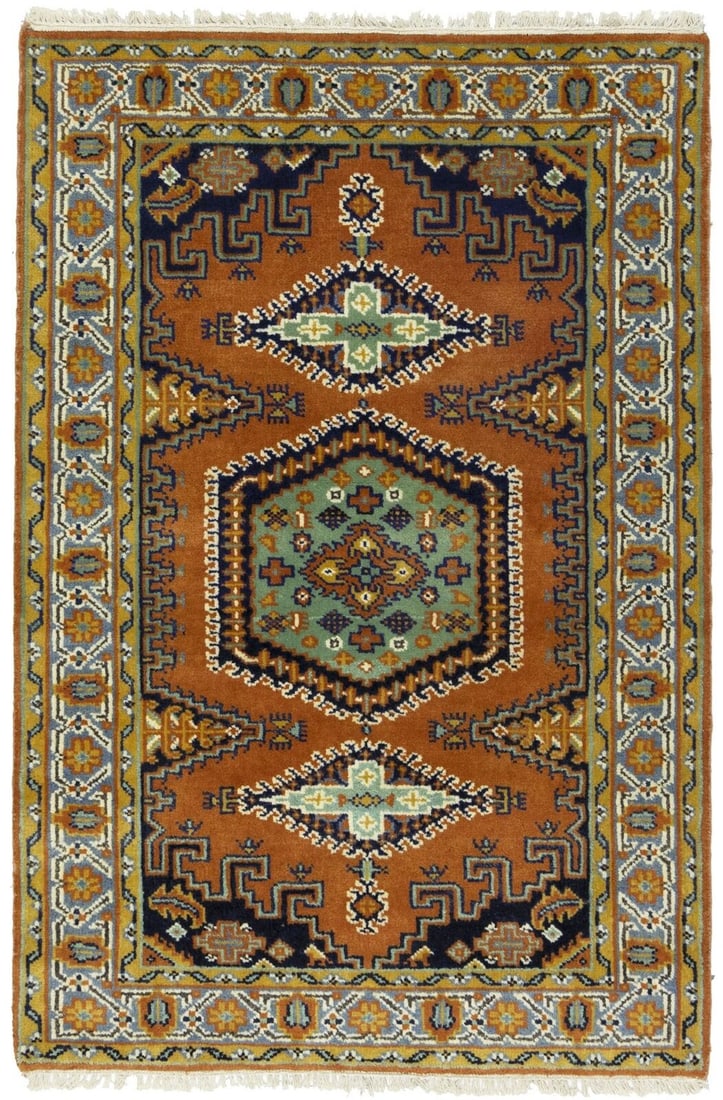 Orange Tribal Geometric Design 4X6 Indo-Viss Oriental Rug Farmhouse Decor Carpet: Orange Tribal Geometric Design 4X6 Indo-Viss Oriental Rug Farmhouse Decor Carpet Free continental US Shipping Type: Area Rugs Color: Orange Gray Cream Purple-navy Size: 4"0 x 6"0 Production Technique: