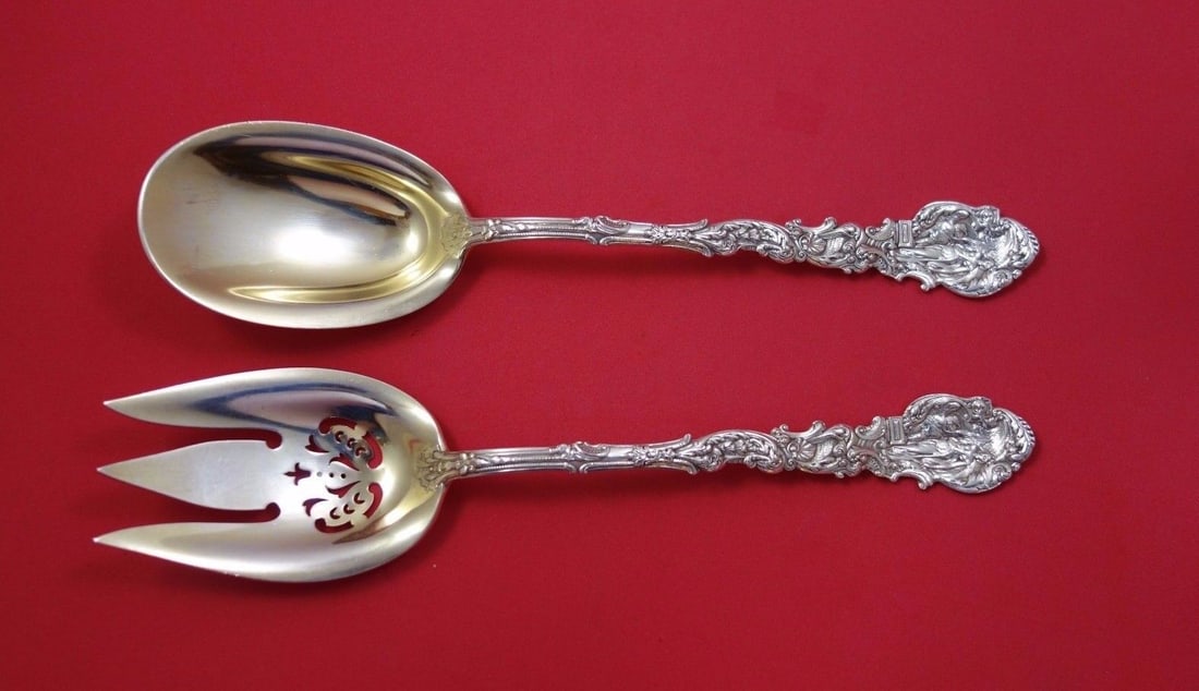 Versailles By Gorham Sterling Silver Salad Serving Set 2pc Gw As W