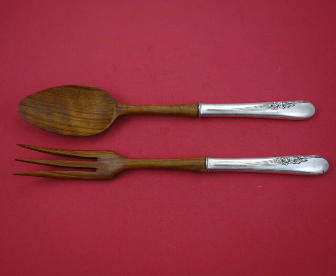 Blossom Time by International Sterling Silver Salad Serving Set w/ olive 11": Blossom Time by International Sterling Silver Salad Serving Set w/ olive 11" Pattern: Blossom Time Type: Set Composition: Sterling Silver Age: Post-1940 Maker: International Blossom time by internatio