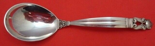 Acorn by Georg Jensen Sterling Silver Sauce Spoon with Bent Handle 6": Acorn by Georg Jensen Sterling Silver Sauce Spoon with Bent Handle 6" Age: Post-1940 Type: Serving Spoon Pattern: Acorn Maker: Georg Jensen Composition: Sterling Silver Acorn by georg jensenacorn by g
