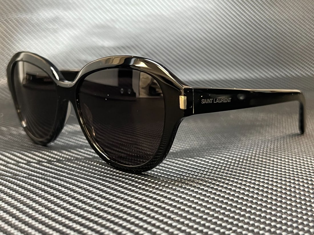 SAINT LAURENT SL 400 001 Black Oval Round Womens 58 mm Sunglasses: SAINT LAURENT SL 400 001 Black Oval Round Womens 58 mm Sunglasses Type: Sunglasses Frame Color: Black Style: Oval New The Mynt Guarantee: All items in this auction are guaranteed to be 100% authentic.
