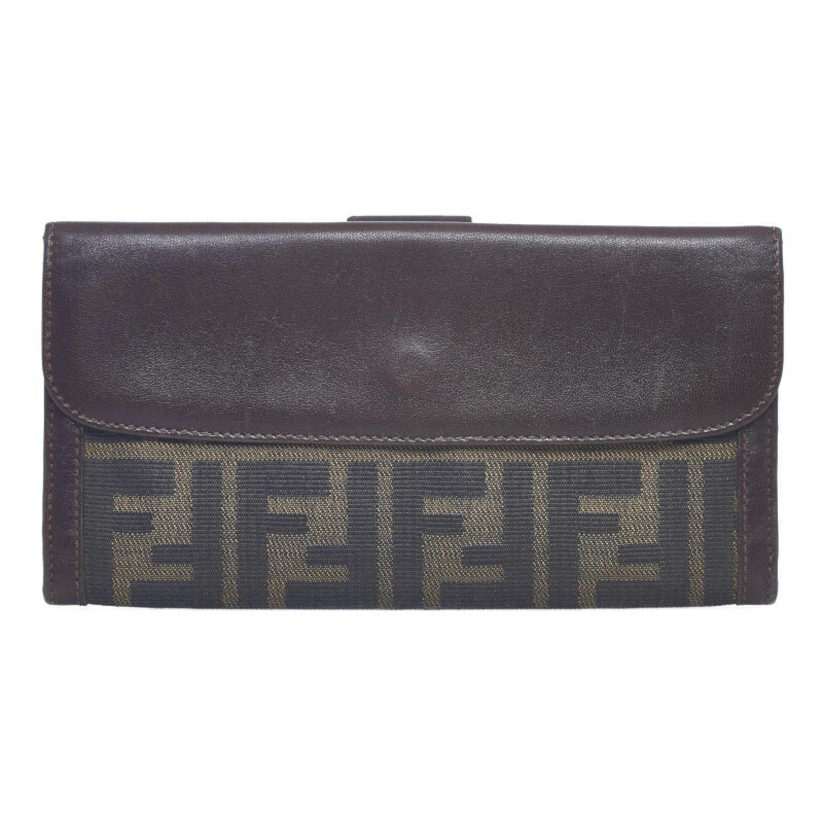 Fendi Zucca bi-fold wallet brown canvas leather ladies FENDI: Fendi Zucca bi-fold wallet brown canvas leather ladies FENDI Brand: Fendi Line: Zucca Type: Wallet (bi-fold) Gender: Women Material: Zucca Zucca: Color: Brown Closure: Button Flap Open Snap fastener S