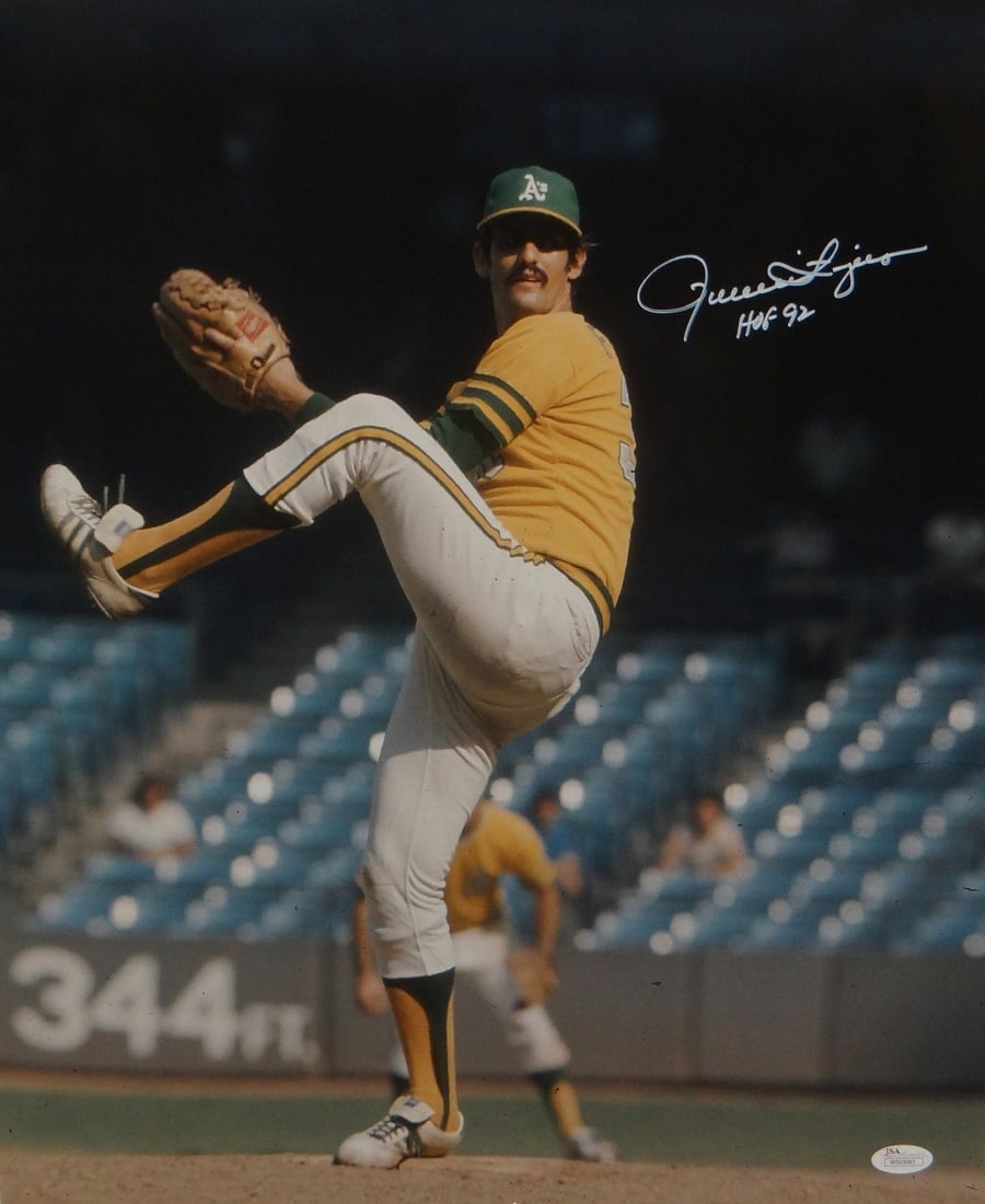 Rollie Fingers Autographed 16x20 Oakland A's Pitching Photo- JSA W Authenticated: Rollie Fingers Autographed 16x20 Oakland A's Pitching Photo- JSA W Authenticated Autograph Authentication: James Spence (JSA) Original/Reprint: Original Sport: Baseball Pre-Owned While the lot images