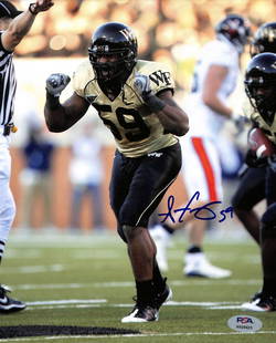 Aaron Curry Autographed/Signed 8x10 Photo Wake Forest PSA/DNA 185239: Aaron Curry Autographed/Signed 8x10 Photo Wake Forest PSA/DNA 185239 Productname: Aaron Curry Autographed/Signed 8x10 Photo Wake Forest PSA/DNA 185 Original/Reprint: Original Player: Aaron Curry Produ