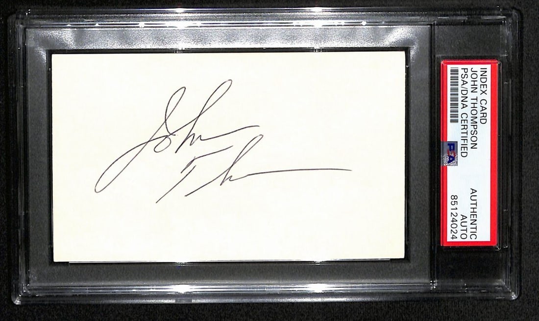 John Thompson Signed 3x5 Index Card Georgetown Coach PSA/DNA 185469: John Thompson Signed 3x5 Index Card Georgetown Coach PSA/DNA 185469 Sport: Basketball Product: Index Card Original/Reprint: Original Signed: YES Pre-Owned While the lot images are representative of th