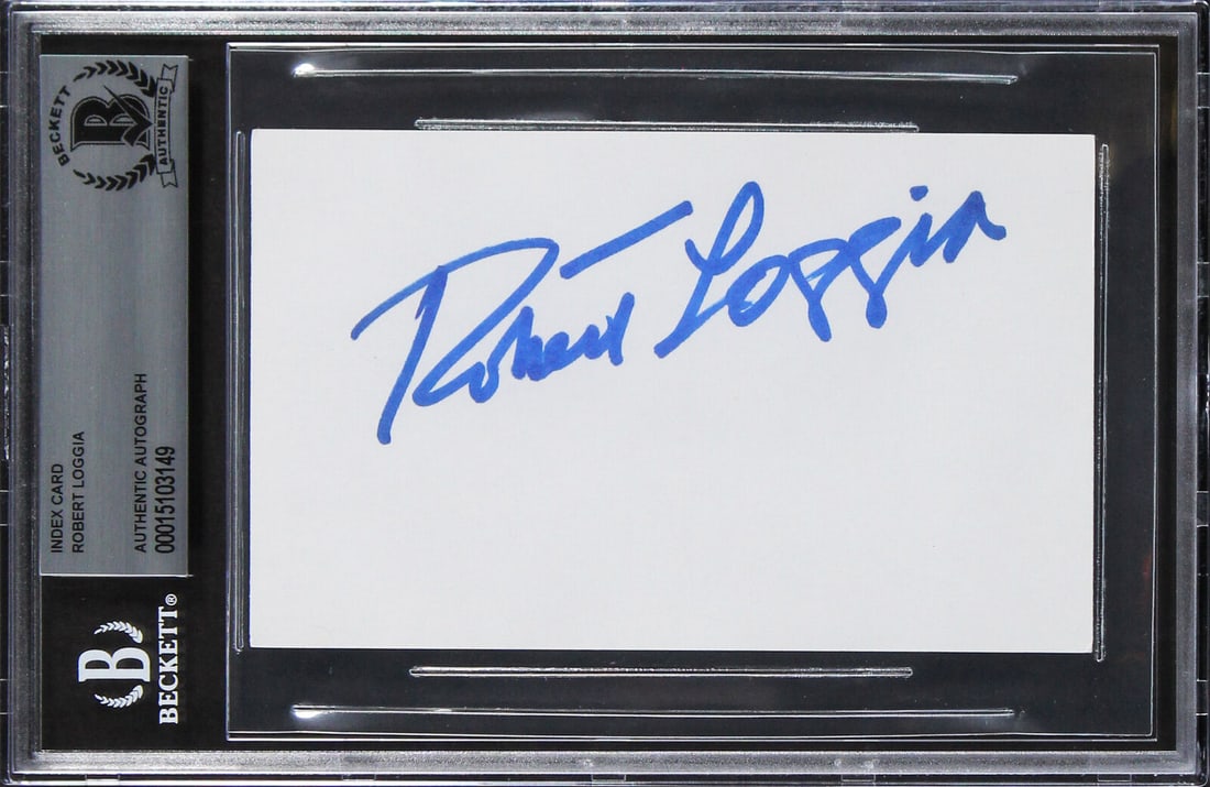 Robert Loggia Scarface Signed 3x5 Index Card Autographed BAS Slabbed: Robert Loggia Scarface Signed 3x5 Index Card Autographed BAS Slabbed Industry: Movies Original/Reproduction: Original Autograph Authentication: Beckett Product Coa: Beckett Product Signed By Name: Rob