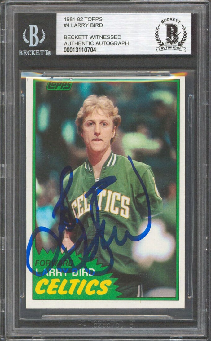 Celtics Larry Bird Signed 1981 Topps #4 Card Autographed BAS Slabbed: Celtics Larry Bird Signed 1981 Topps #4 Card Autographed BAS Slabbed Sport: Basketball-NBA League: NBA Team: Boston Celtics Graded: No Product Coa: Beckett Product Signed By Name: Larry Bird Product S