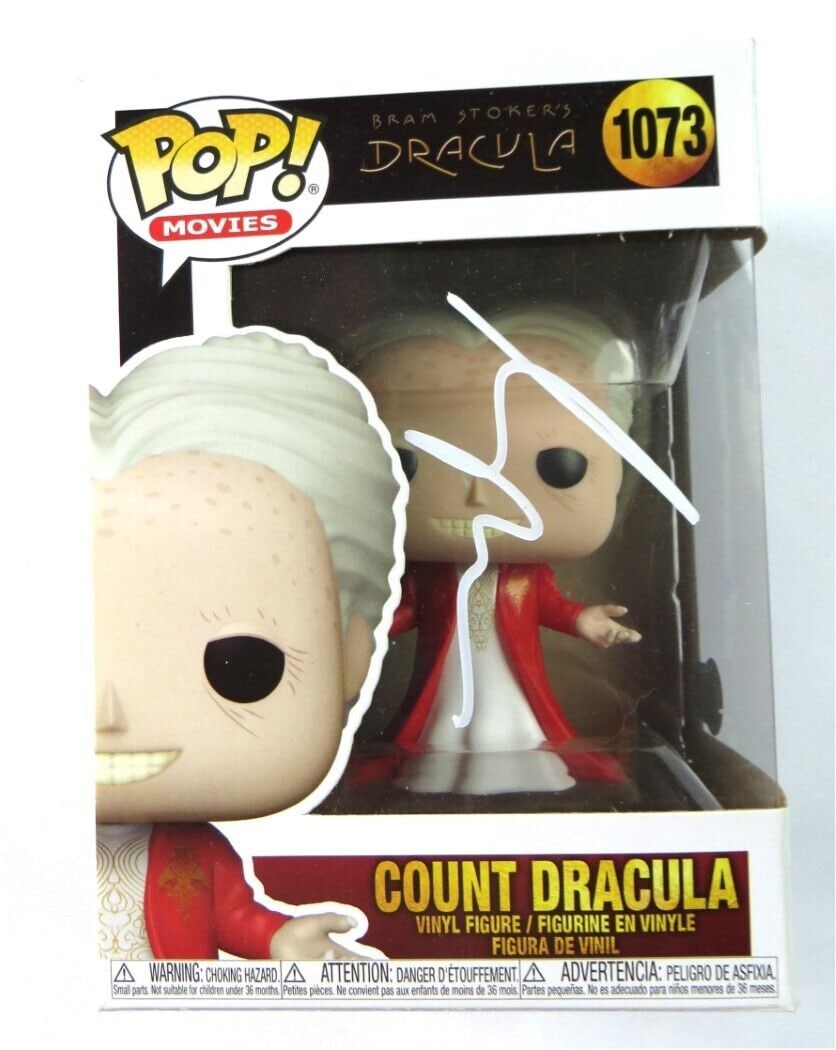 Gary Oldman Signed Autographed Funko POP! Bram Stoker's Dracula JSA BH27708: Gary Oldman Signed Autographed Funko POP! Bram Stoker's Dracula JSA BH27708 Industry: Movies Original/Reproduction: Original Signed By: Gary Oldman Autograph Authentication: Beckett Authentication Pla
