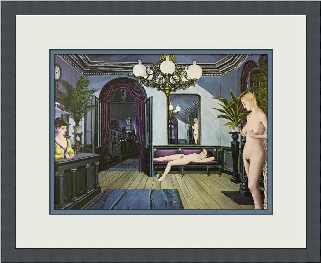 Paul Delvaux The Night Train Custom Framed Print: Paul Delvaux The Night Train Custom Framed Print Artist: Paul Delvaux Unit Of Sale: Single Piece Size: Medium Custom Bundle: No Item Length: 17 in Region Of Origin: United States Framing: Matted & Fra
