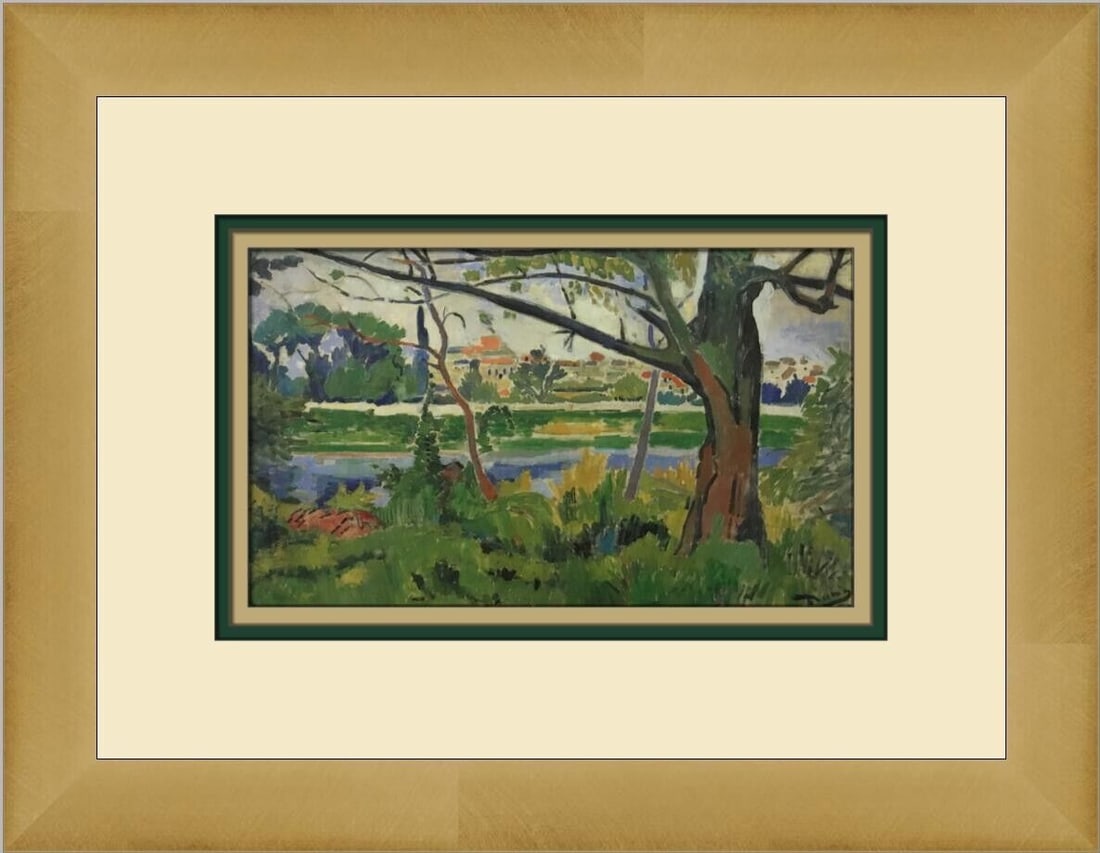 Andre Derain The Siene at Chatou Custom Framed Print: Andre Derain The Siene at Chatou Custom Framed Print Unit Of Sale: Single-Piece Work Artist: Andre Derain Size: Medium (up to 36in.) Item Length: 14 in Region Of Origin: United States Framing: Matted