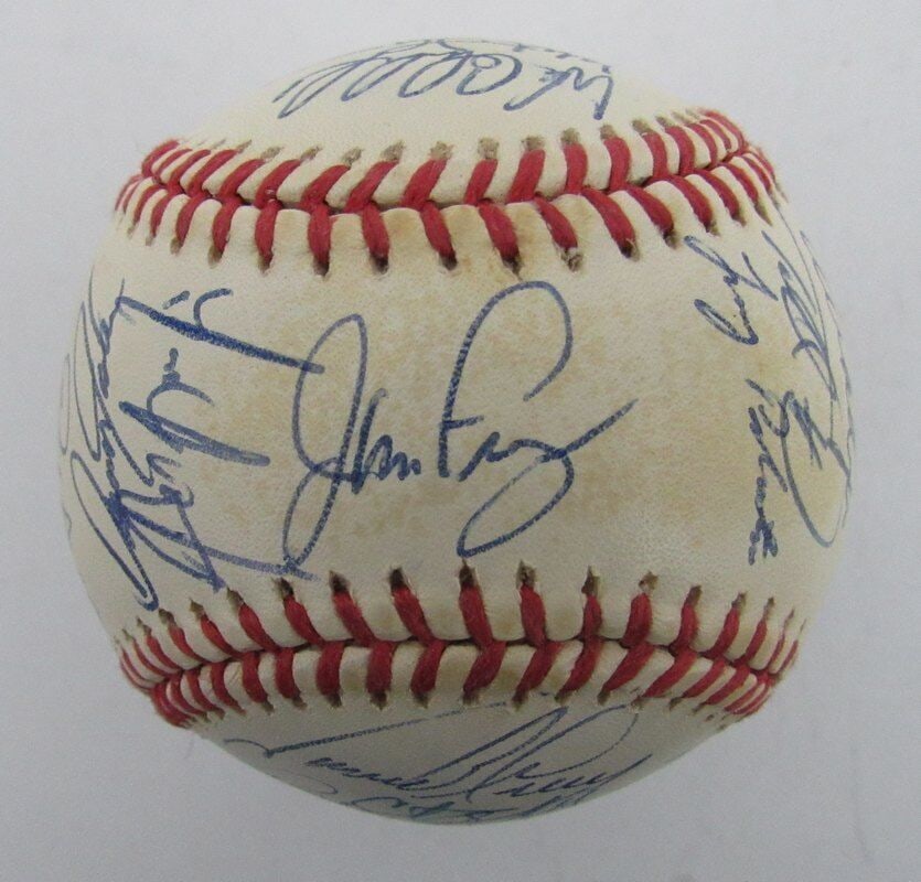 1993 Phillies Team Multi-Signed 32 Rawlings Official WS Baseball Beckett 141618: 1993 Phillies Team Multi-Signed 32 Rawlings Official WS Baseball Beckett 141618 Sport: Baseball Product: Ball Original/Reprint: Original Autograph Authentication: Beckett Team: Philadelphia Phillies L