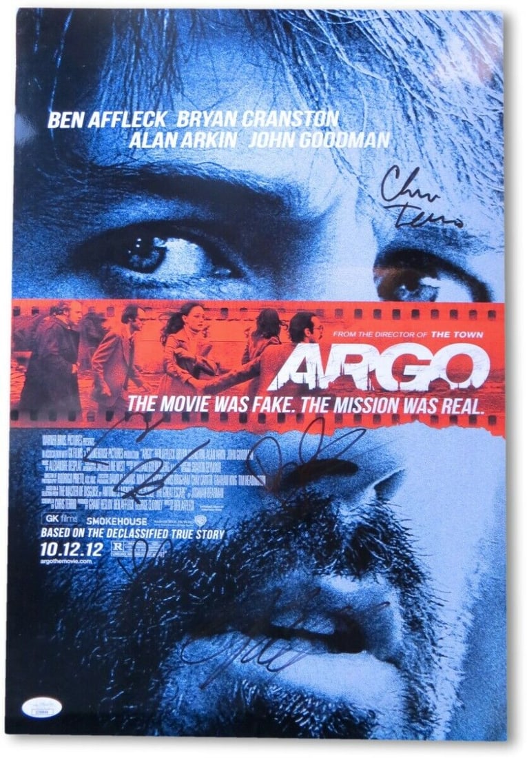 Argo Cast Signed Autographed 13X19 Photo Ben Affleck Goodman Duvall JSA II59846: Argo Cast Signed Autographed 13X19 Photo Ben Affleck Goodman Duvall JSA II59846 Industry: Movies Object Type: Photograph Original/Reproduction: Original Signed By: Ben Affleck John Goodman Autograph A
