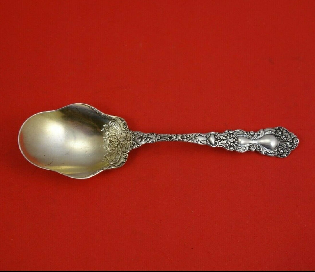 Imperial Chrysanthemum by Gorham Sterling Silver Sugar Spoon Gold Washed 5 7/8": Imperial Chrysanthemum by Gorham Sterling Silver Sugar Spoon Gold Washed 5 7/8" Age: 1850-1899 Pattern: Imperial Chrysanthemum Type: Serving Spoon Maker: Gorham Composition: Sterling Silver Imperial c