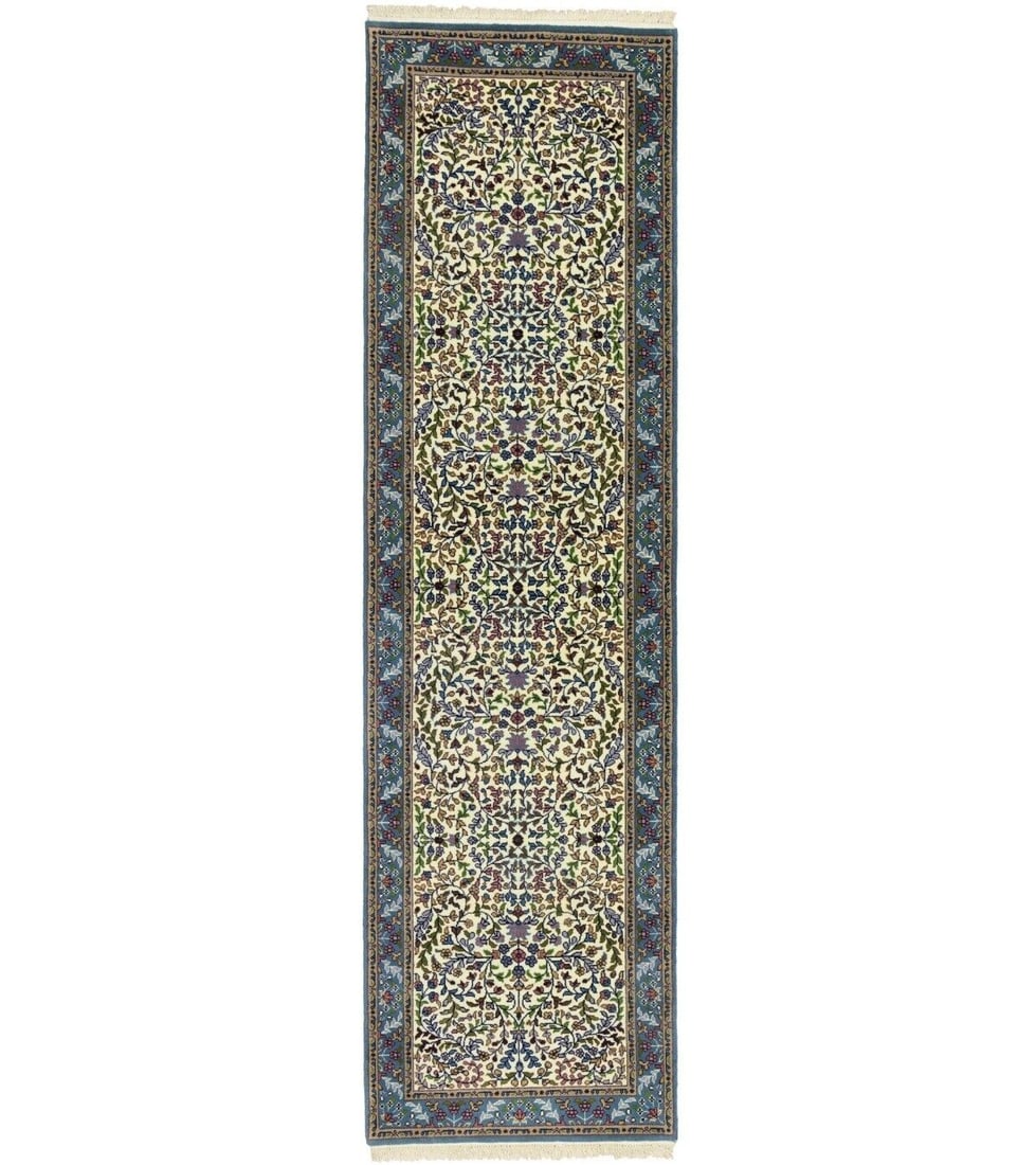 3X10 Floral Kirman Handmade Oriental Runner Rug Kitchen Hallway Carpet 28X96: 3X10 Floral Kirman Handmade Oriental Runner Rug Kitchen Hallway Carpet 28X96 Free continental US Shipping Type: Runners Color: Cream Blue Green Pink Beige Brown Maroon Dark Navy etc Size: 2"8 X 9"6 Ft