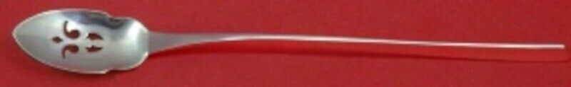 Vision by International Sterling Silver Olive Spoon Pierced Long Custom 7 5/8": Vision by International Sterling Silver Olive Spoon Pierced Long Custom 7 5/8" Pattern: Vision Type: Serving Spoon Composition: Sterling Silver Style: Mid-Century Modern Maker: International Age: Post