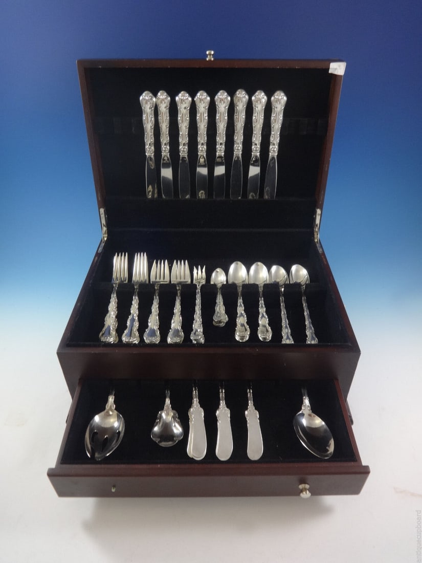 Strasbourg by Gorham Sterling Silver Flatware Set For 8 Service 67 Pieces: Strasbourg by Gorham Sterling Silver Flatware Set For 8 Service 67 Pieces Maker: Gorham Pattern: Strasbourg Age: Post-1940 Composition: Sterling Silver Type: Flatware - Sets Strasbourg by gorham sterl