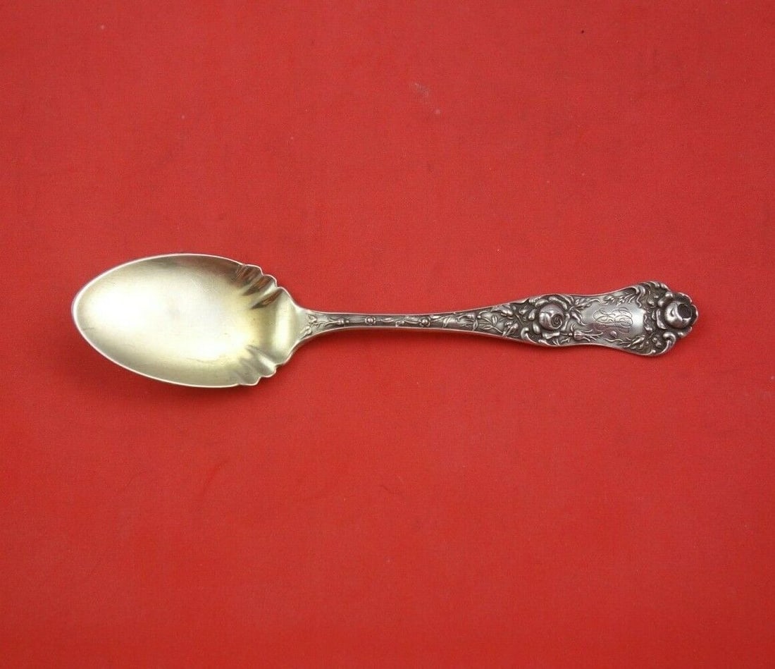 American Beauty by Shiebler Sterling Silver Ice Cream Spoon GW Fluted 5 3/8": American Beauty by Shiebler Sterling Silver Ice Cream Spoon GW Fluted 5 3/8" Maker: Shiebler Composition: Sterling Silver Age: 1850-1899 Pattern: American Beauty Type: Spoon American beauty by shieble