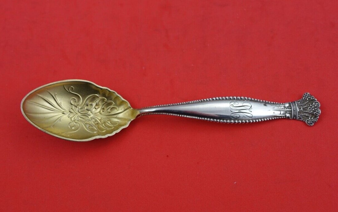 Sandringham by Shiebler Sterling Silver Ice Cream Spoon GW fancy 6": Sandringham by Shiebler Sterling Silver Ice Cream Spoon GW fancy 6" Pattern: Sandringham Composition: Sterling Silver Type: Spoon Maker: Shiebler Age: 1850-1899 Sandringham by shieblersterling silver 