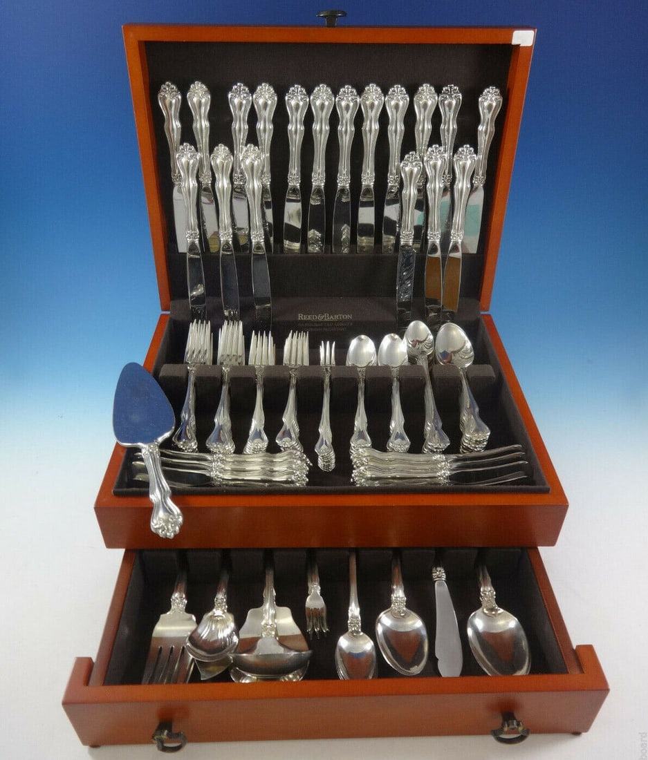 George and Martha by Westmorland Sterling Silver Flatware Set 18 Service 154 Pcs: George and Martha by Westmorland Sterling Silver Flatware Set 18 Service 154 Pcs Maker: Westmorland Composition: Sterling Silver Age: Post-1940 Pattern: George and Martha Type: Flatware - Sets Monumen