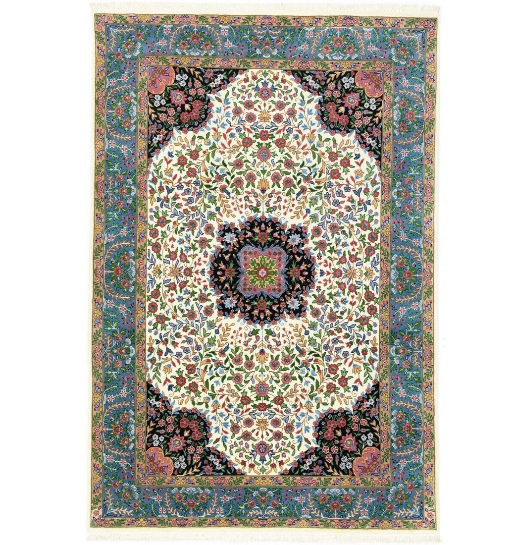 Classic Floral Design Living Room Decor 6X9 Kirman Oriental Rug Handmade Carpet: Classic Floral Design Living Room Decor 6X9 Kirman Oriental Rug Handmade Carpet Free continental US Shipping Type: Area Rugs Color: Cream Blue Beige Brown Pink Green Dark Navy Red etc Size: 5"11 X 8"9