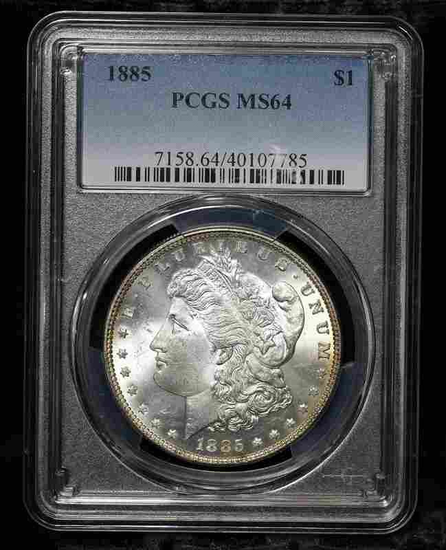 PCGS 1885-p Morgan Dollar $1 Graded ms64 By PCGS: PCGS 1885-p Morgan Dollar $1 Graded ms64 By PCGS The MYNT Guarantee: All items in this auction are guaranteed to be 100% authentic. At Your Service: At MYNT, our Customer Support Specialists (Click th