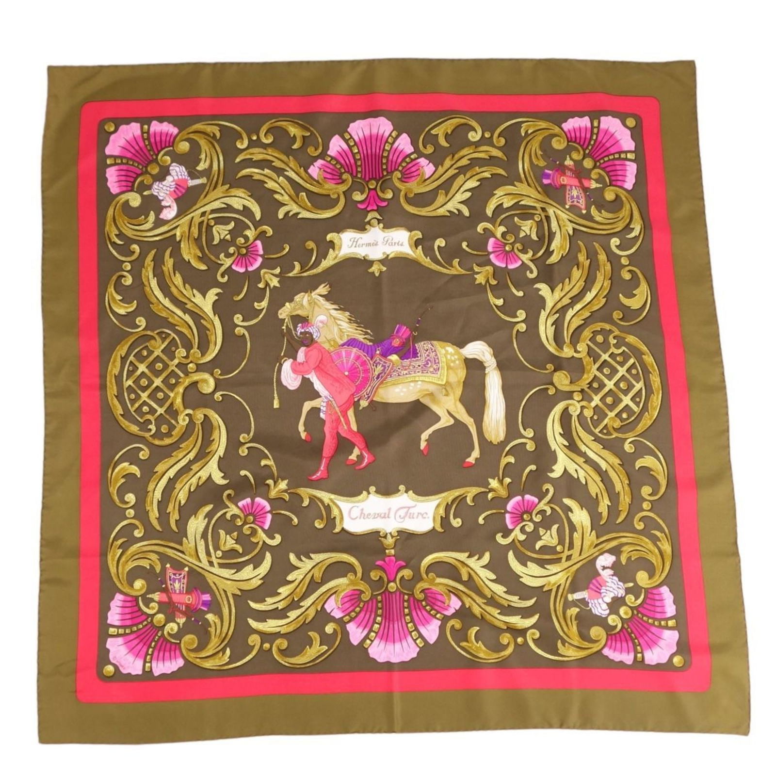 HERMES Scarf Muffler Carre90 Cheval Turc Turkish Horse Silk Twill Women's Multicolor: HERMES Scarf Muffler Carre90 Cheval Turc Turkish Horse Silk Twill Women's Multicolor Brand: Hermes Country of Origin: Turkey Type: Scarf Gender: Women Color: Multi-color Material: Silk Silk: Size (LxW