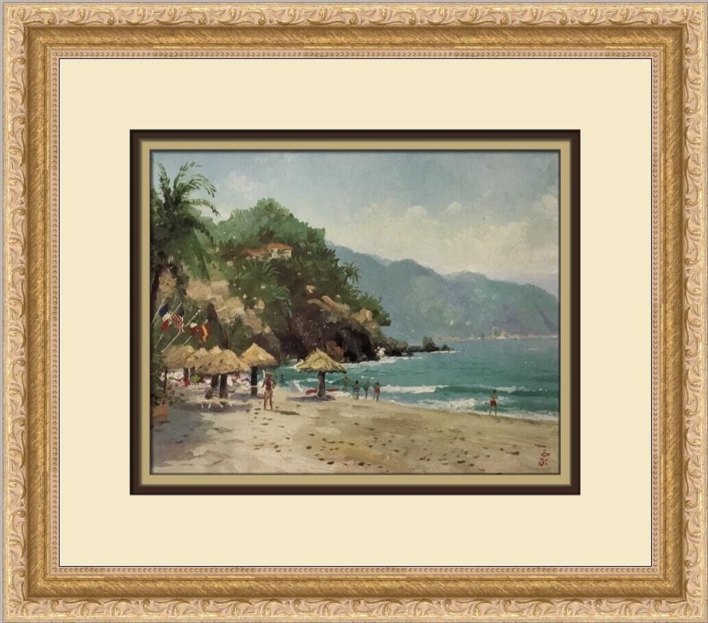 Thomas Kinkade Puerto Vallarta Beach Custom Framed Print: Thomas Kinkade Puerto Vallarta Beach Custom Framed Print Artist: Thomas Kinkade Unit Of Sale: Single Piece Size: Medium Custom Bundle: No Item Length: 15 in Region Of Origin: United States Framing: Ma