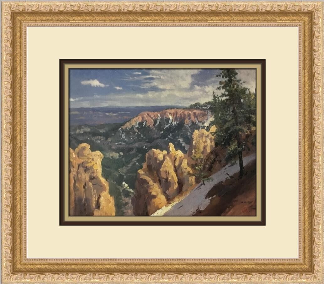 Thomas Kinkade Bryce Canyon Custom Framed Print: Thomas Kinkade Bryce Canyon Custom Framed Print Artist: Thomas Kinkade Unit Of Sale: Single Piece Size: Medium Custom Bundle: No Item Length: 15 in Region Of Origin: United States Framing: Matted & Fr