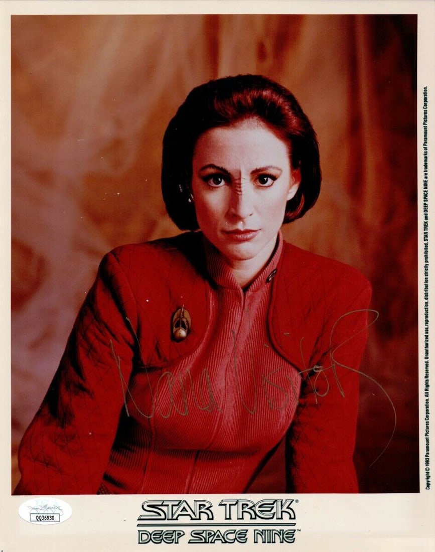 Nana Visitor Signed Autographed 8X10 Photo Star Trek DS9 Kira Nerys JSA: Nana Visitor Signed Autographed 8X10 Photo Star Trek DS9 Kira Nerys JSA Object Type: Photograph Industry: Television Original/Reproduction: Original Autograph Authentication: James Spence (JSA) Pre-Ow