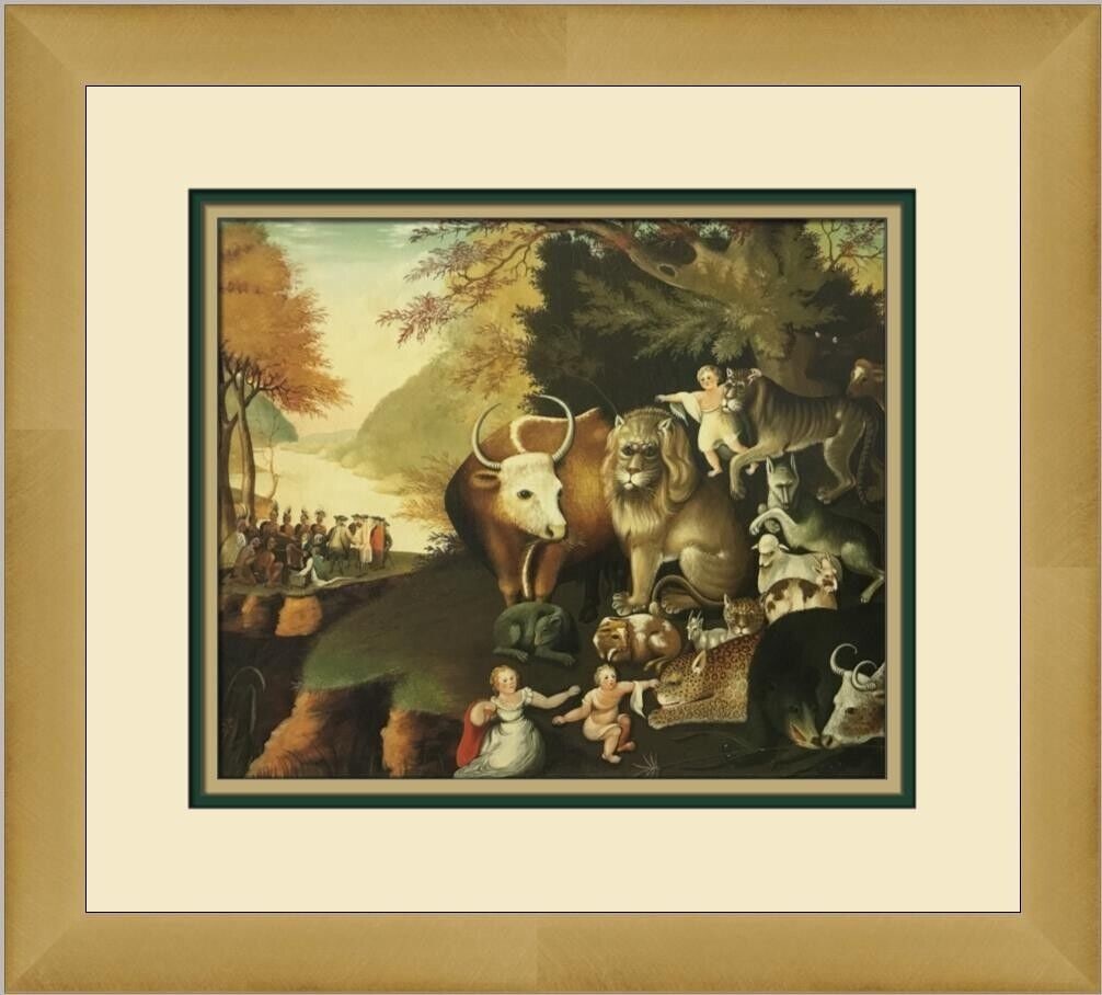 Edward Hicks Peaceable Kingdom Custom Framed Print: Edward Hicks Peaceable Kingdom Custom Framed Print Unit Of Sale: Single-Piece Work Artist: Edward Hicks Size: Medium Custom Bundle: No Item Length: 16 in Region Of Origin: united states Framing: Matte