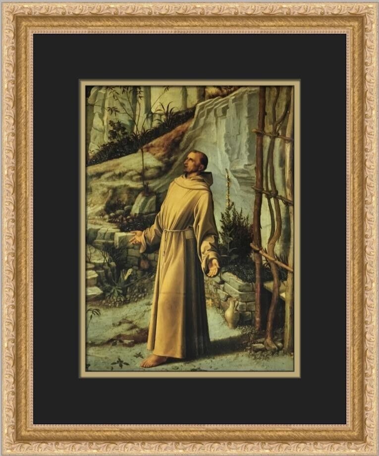 Giovanni Bellini Saint Francis in the Desert Custom Framed Print: Giovanni Bellini Saint Francis in the Desert Custom Framed Print Unit Of Sale: Single Piece Artist: Giovanni Bellini Image Orientation: Portrait Size: Medium Signed: No Period: Contemporary (1970 - 20