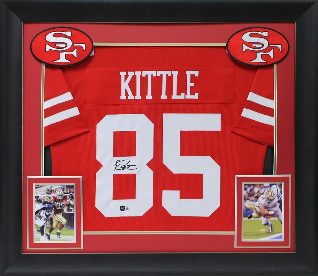 49ers George Kittle Signed Red Framed Jersey Autographed BAS Witnessed: 49ers George Kittle Signed Red Framed Jersey Autographed BAS Witnessed Sport: Football Product: Jersey Original/Reprint: Original Player: George Kittle Team: San Francisco 49ers Autograph Authenticati