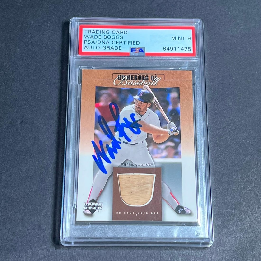 2001 Upper Deck Heroes of Baseball Game Bat Insert #B-WB Wade Boggs Card PSA Sla: 2001 Upper Deck Heroes of Baseball Game Bat Insert #B-WB Wade Boggs Card PSA Sla Sport: Baseball Pre-Owned While the lot images are representative of the item, the size, placement and strength of the