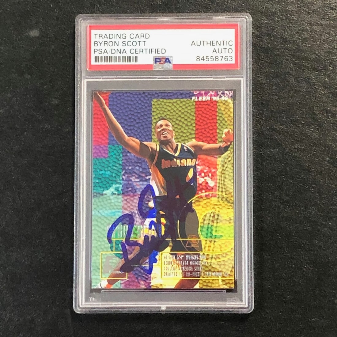 1995-96 Fleer #78 Byron Scott Signed Card AUTO PSA Slabbed Pacers: 1995-96 Fleer #78 Byron Scott Signed Card AUTO PSA Slabbed Pacers Sport: Basketball Pre-Owned While the lot images are representative of the item, the size, placement and strength of the signature may