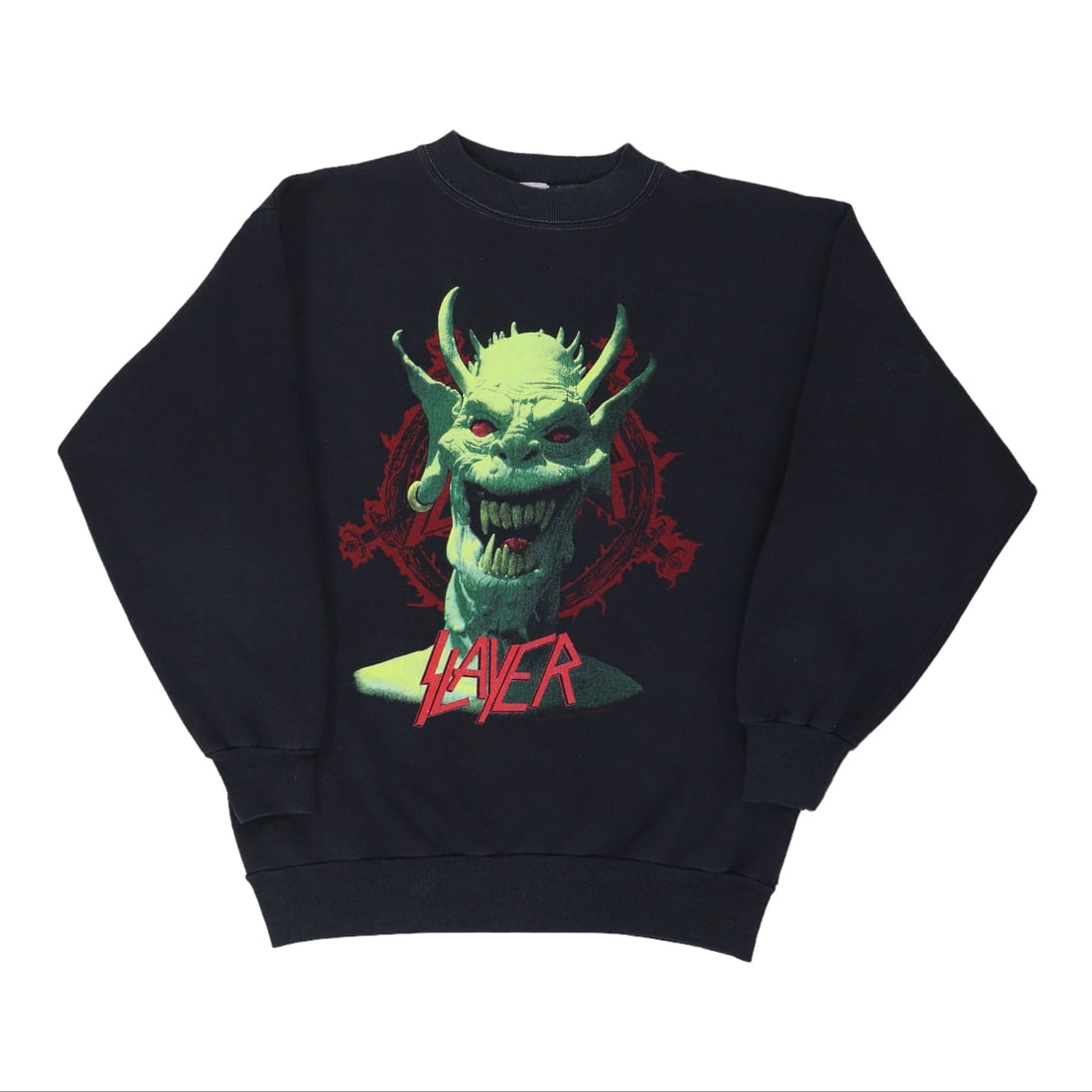 1990 Slayer Seasons In The Abyss Sweatshirt: 1990 Slayer Seasons In The Abyss Sweatshirt Original 1990 Slayer Seasons In The Abyss Sweatshirt. This is a true vintage shirt, not a modern reproduction. Sizes vary so please use measurements for bes